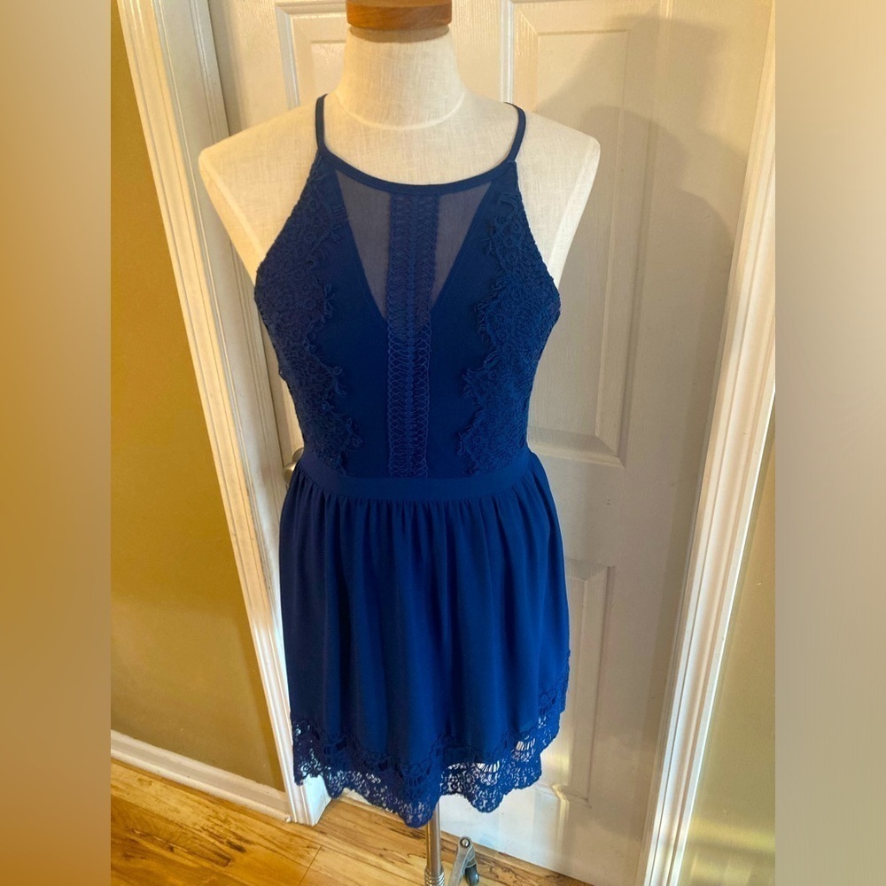 Francescas blue homecoming dress lace size M